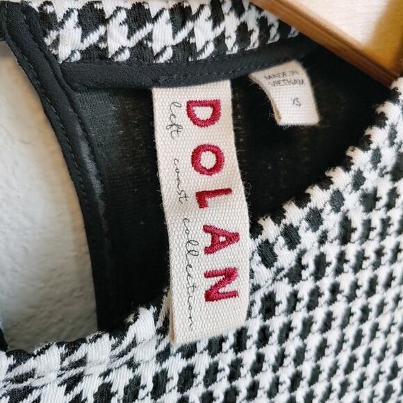 Dolan Anthropologie Callan Ruffled Black and White Houndstooth Top Sz XS - Picture 6 of 11